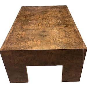 Custom Burl Wood Coffee Table: Mid Century Modern Accent Table image 10