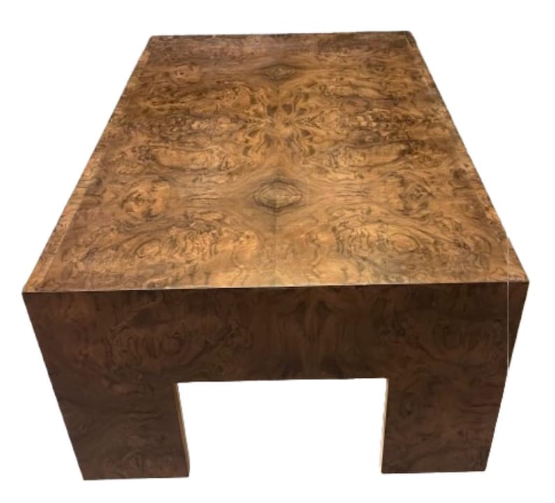 Custom Burl Wood Coffee Table: Mid Century Modern Accent Table image 10