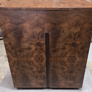Custom Made to Order Burl Wood Storage Cabinet Armoire Made in USA