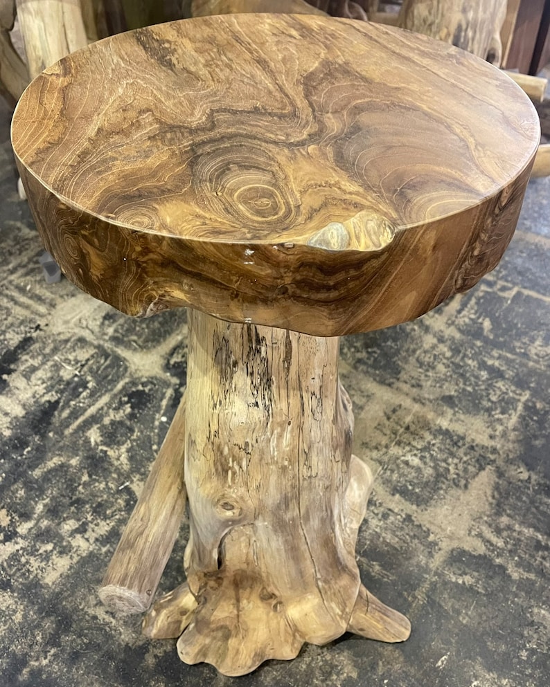 ETHENIAL Teak Root Bar Stool - Thumbnail 2