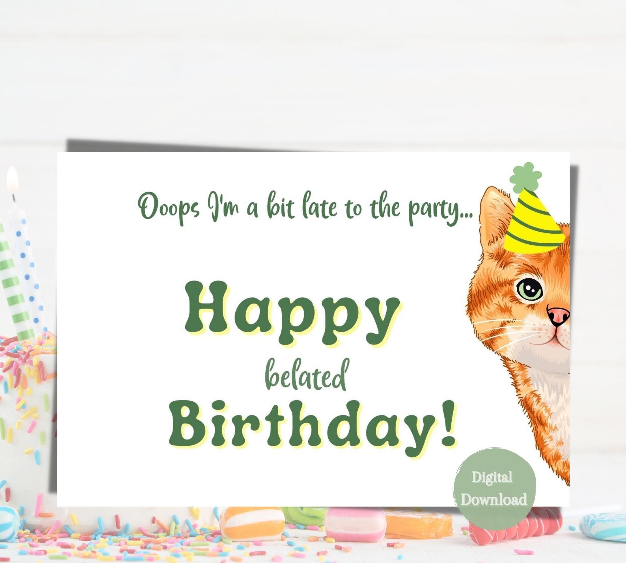 AFH024 Belated Birthday Card AFH024 Belated Birthday Card