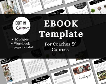 Course Creator Ebook Template,Ebook Template Canva,Ebook Lead Magnet for Coaches,Worksheet Editable template,Course creators template canva