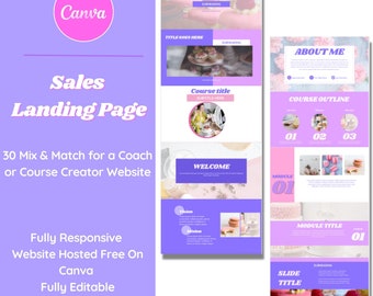 Creative Sales Page Canva Template,Online Course Creators,Coaches Websites,Services or Products Sales Page,Sales Funnel template