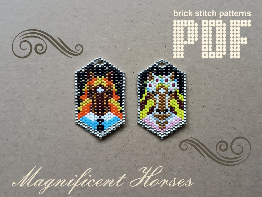 Beaded Horse Beading Pattern Brick Stitch Seed Bead Pattern Beadwork ...