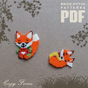 Fox Brick Stitch Beading Pattern: Miyuki Delica Seed Beads (PDF)