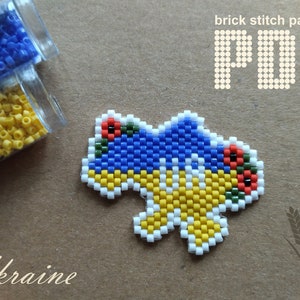 Ukraine beading pattern PDF Seed bead pattern Brick stitch pattern Miyuki pattern