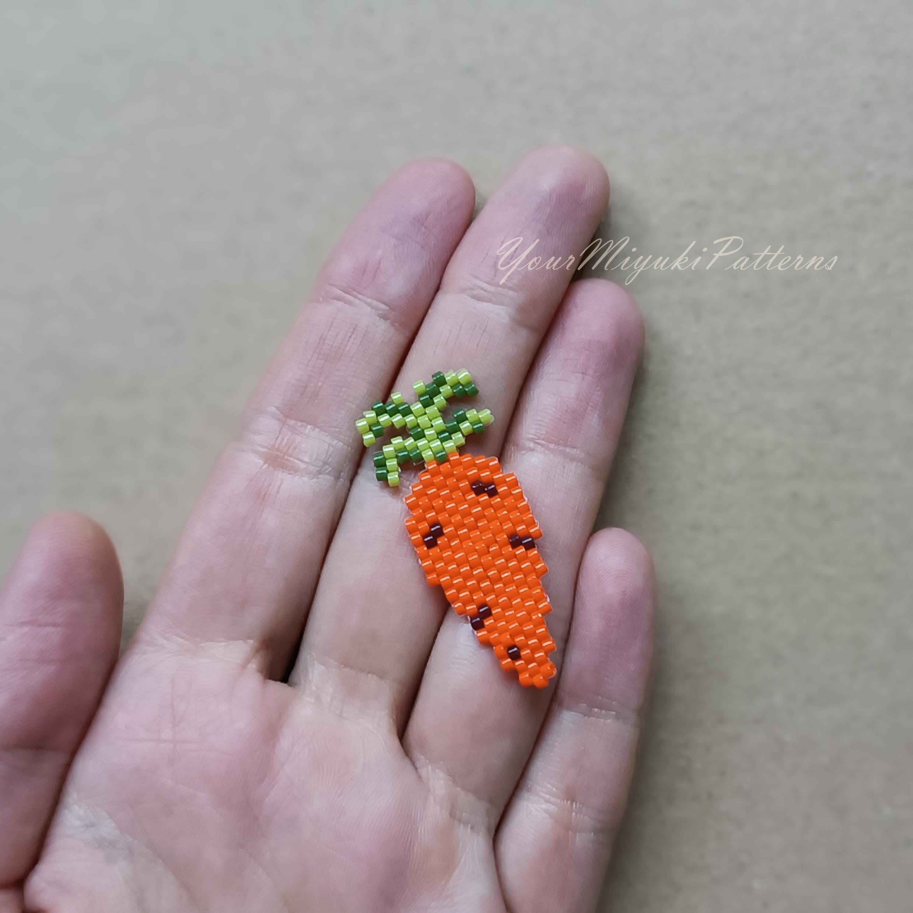Brick Stitch Beading Patterns Bunny With Carrot PDF Beaded