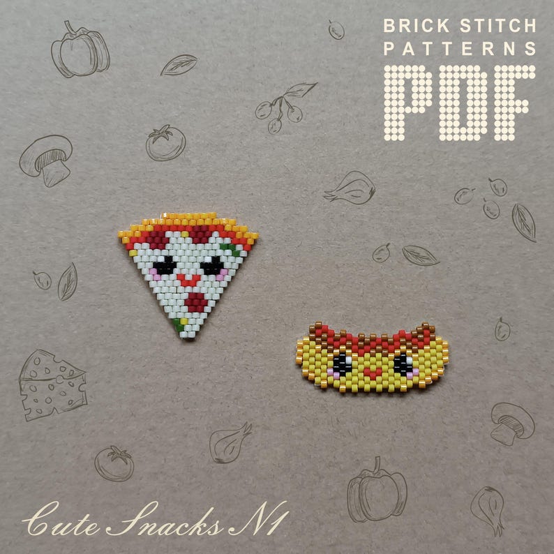 Brick Stitch Pattern Set PDF for Beading With Miyuki Delica Beads ...