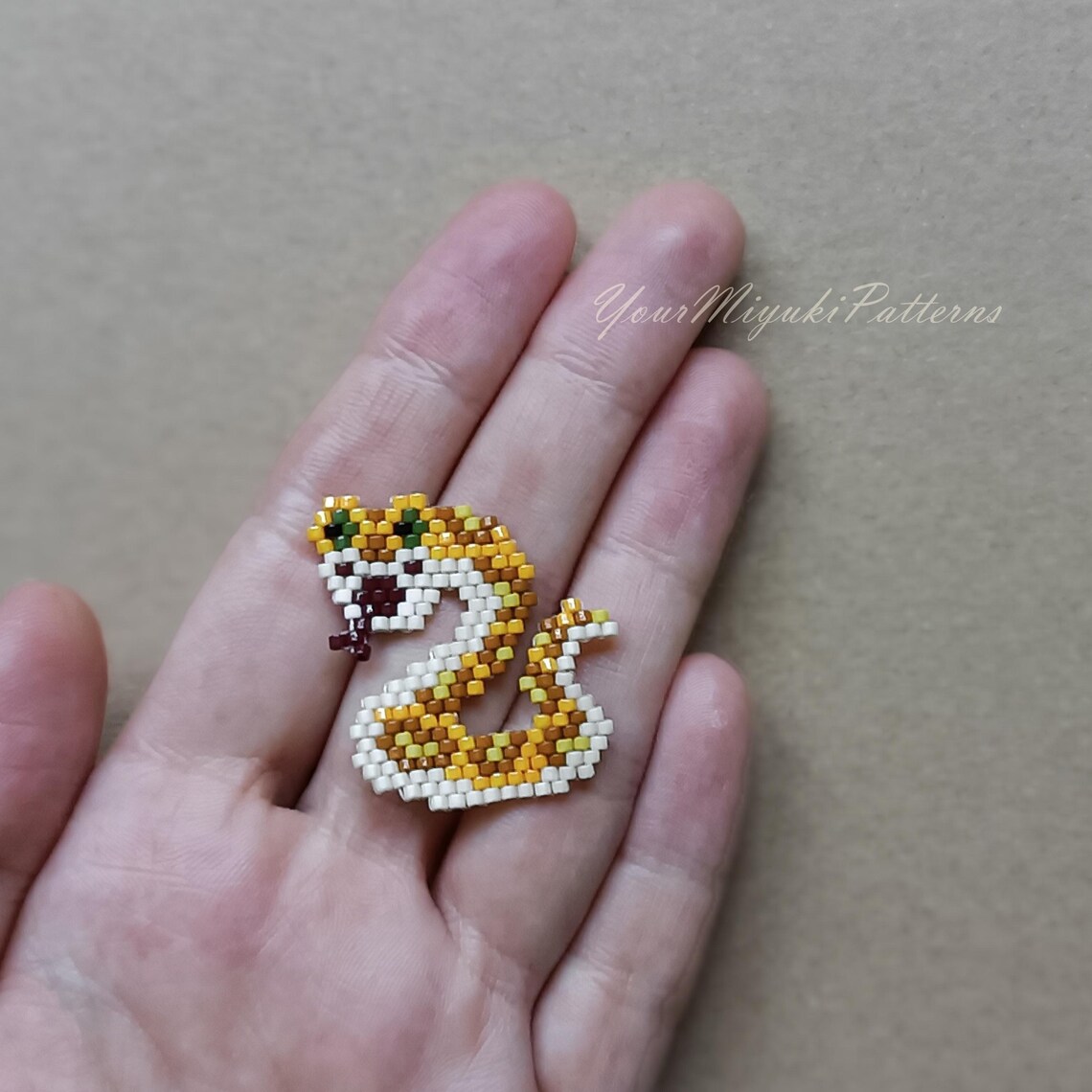 Seed Bead Snake Pattern PDF Brick Stitch Beading Beaded Animals Miyuki ...