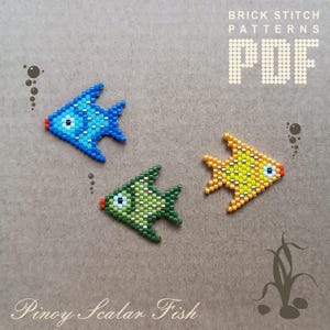 Fish bead pattern PDF Brick stitch beading tutorail Seed bead pattern Beaded fish 3 ornament option