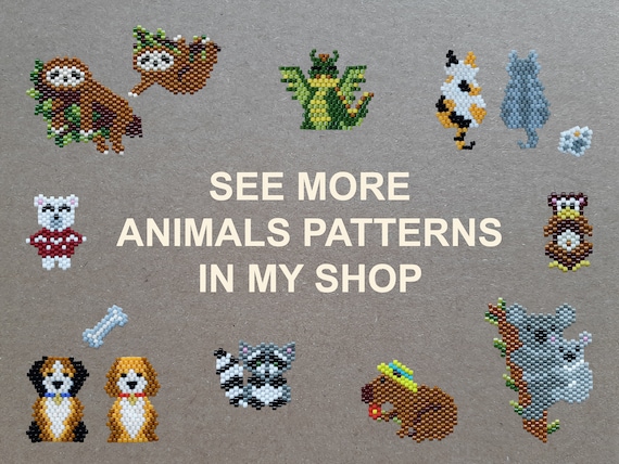 カピバラのブリックステッチのビーズパターン シードビーズの