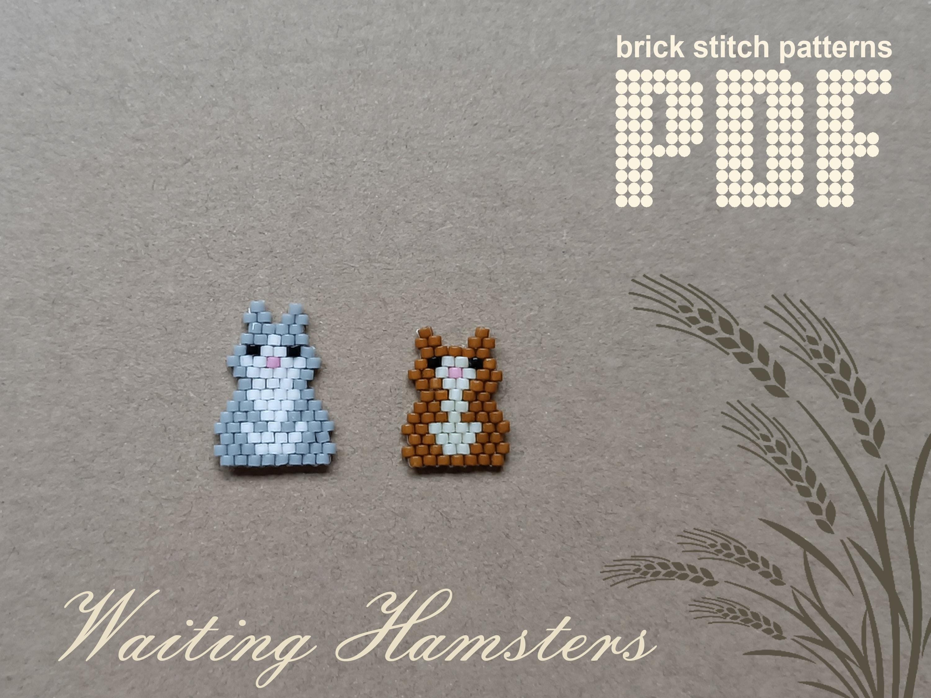 Hamster Bead Pattern Brick Stitch Beading Patterns PDF Seed Bead Pattern Beaded Hamster ...