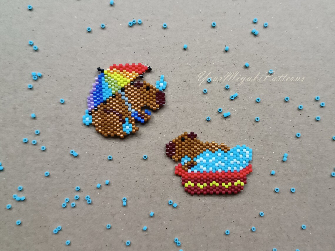 Capybara Brick Stitch Beading Patterns Seed Bead Patterns Miyuki ...