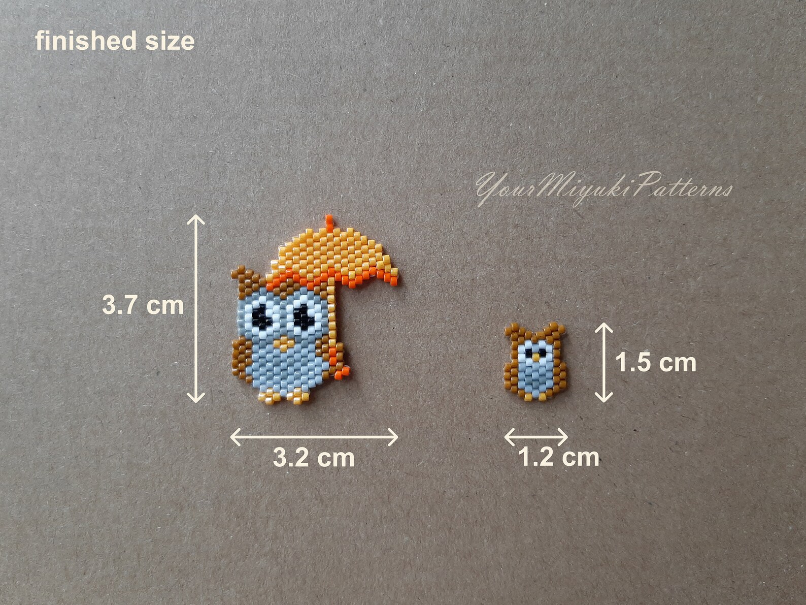 Owls Brick Stitch Beading Patterns Autumn Bead Pattern Etsy