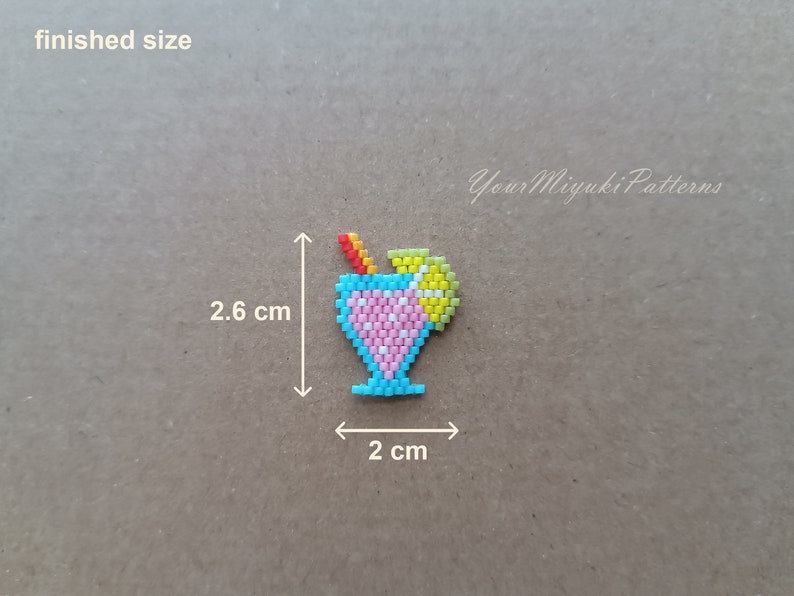 Beading Patterns PDF, Brick Stitch, Icecream, Cocktail, Seed Bead