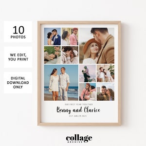Collage regalo per il primo anniversario di matrimonio, regalo personalizzato per il primo anniversario per il fidanzato, regalo di matrimonio di un anno, regalo per il primo anniversario