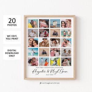 Regalo di anniversario di 1 anno per il fidanzato Regalo fotografico personalizzato / Un regalo di anniversario in carta collage fotografico per lui e regalo di anniversario personalizzato