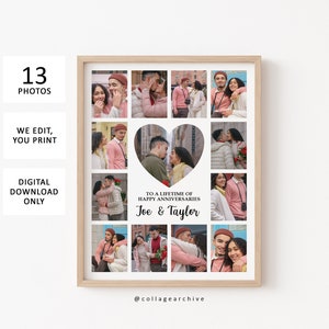 Regalo per il primo anniversario per il marito, collage fotografico / Un collage personalizzato per il primo anniversario di matrimonio per il fidanzato o un regalo per il primo anniversario per lui