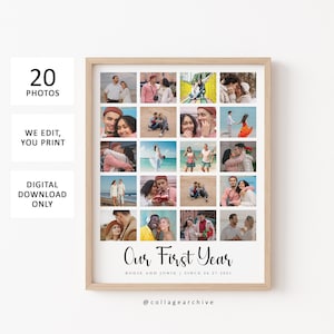 Regalo per il primo anniversario per il marito Collage fotografico personalizzato / Collage art regalo per il primo anniversario per lui, regali per il primo anniversario per il fidanzato