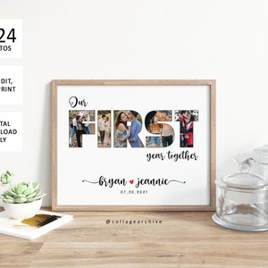 Our First Year Together Personalized Photo Collage, One Year