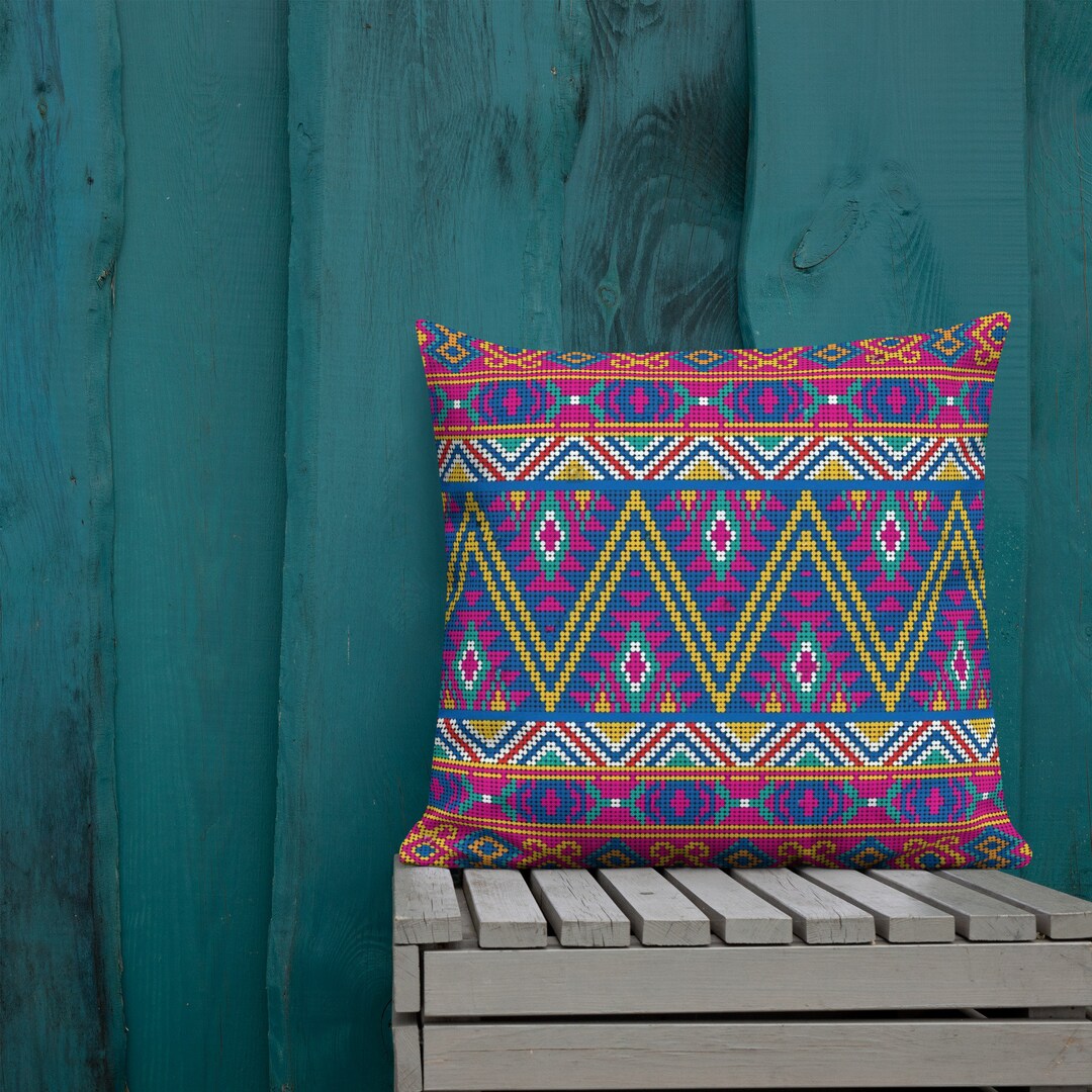 Native American Couch Pillow Square Decorative Throw Pillow Etsy