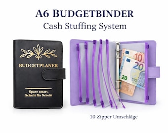 A6 Budgetbinder personalisiert – Cash Stuffing Binder | Budgetplaner Umschlagmethode | Budget Organizer A6