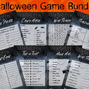 Halloween Games Bundle, Halloween Party Games, Printable Halloween Games, Halloween Quiz & Trivia, Halloween Ideas, Games for Adults, kids