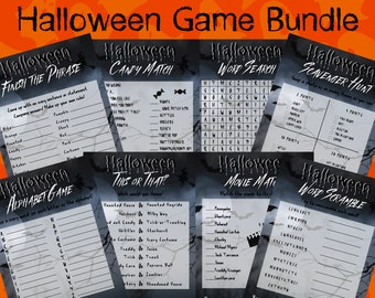 Halloween Games Bundle, Halloween Party Games, Printable Halloween Games, Halloween Quiz & Trivia, Halloween Ideas, Games for Adults, kids