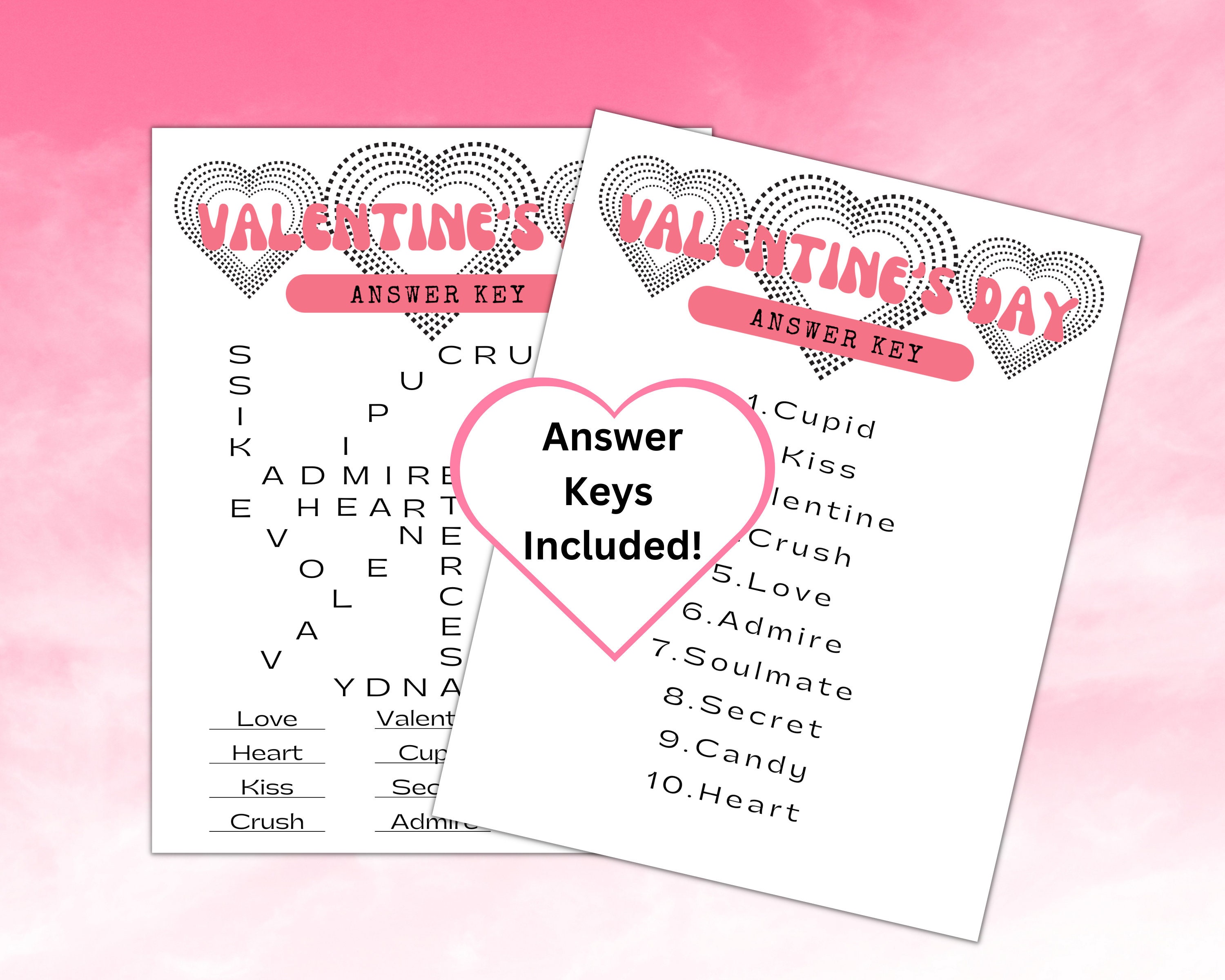Printable Valentine's Day Game Bundle for Kids & Adults, Valentine's ...