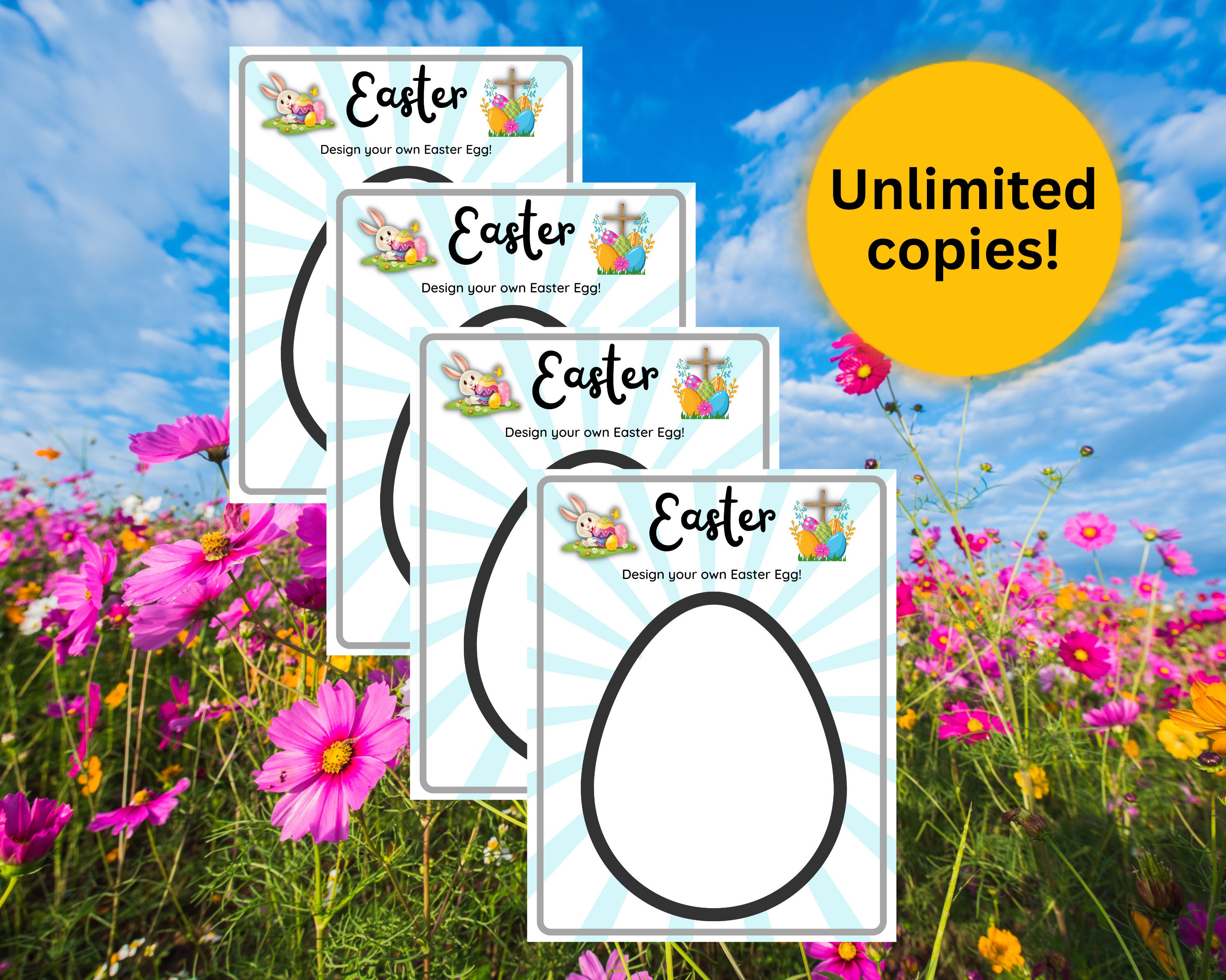 Printable Easter Design Your Own Easter Egg, Sunday School Church Games ...