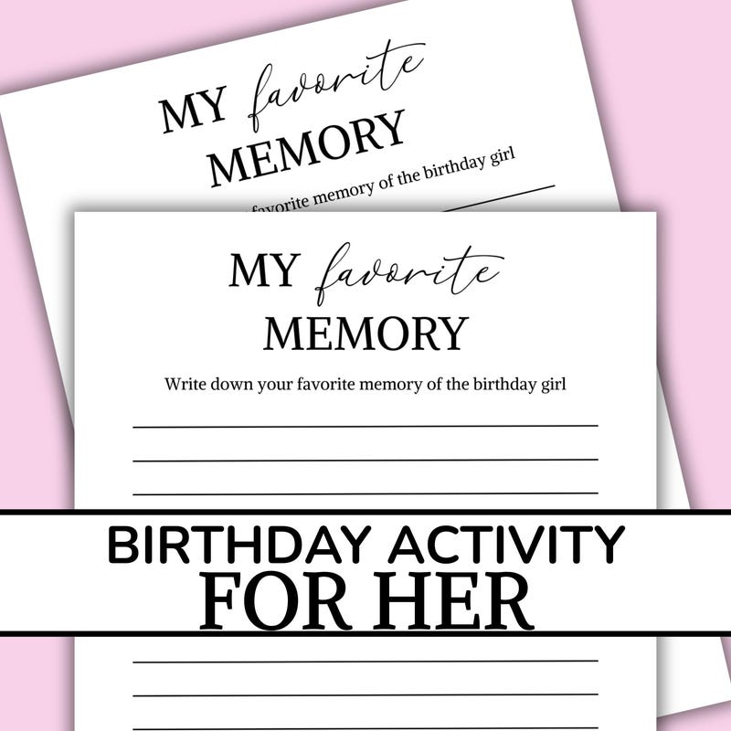 Favorite Birthday Memory - Etsy