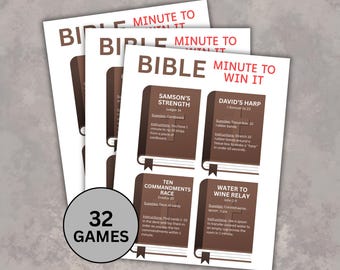 Bible Minute To Win It Church Games Instant Download, Printable Bible Study Games For All Ages, Women's Ministry, Fellowship, Retreat