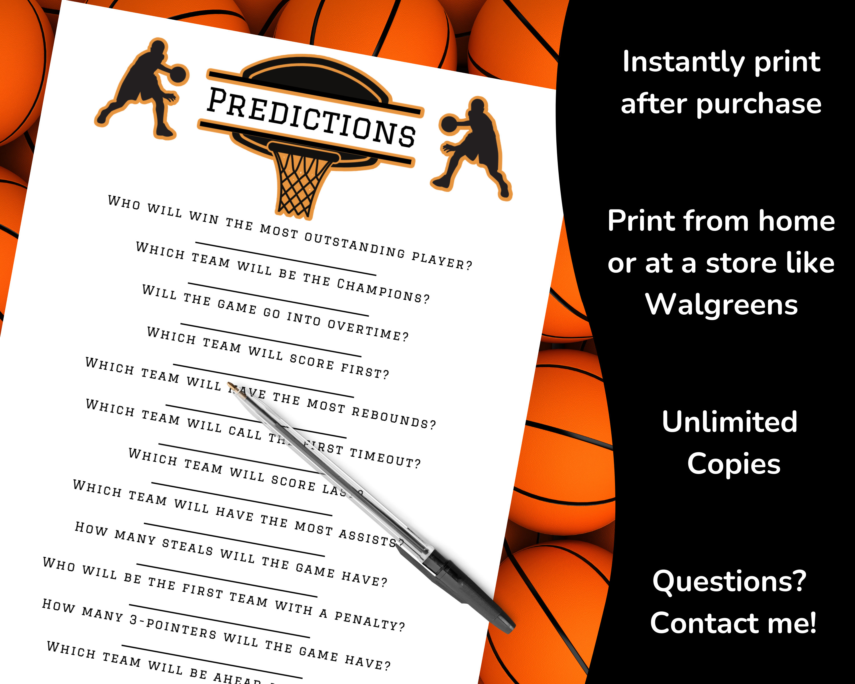 Printable March Basketball Madness Predictions, Party Ideas, Ice ...