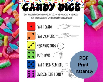 Candy Dice Game, Birthday Party Games, Games For Kids, Candy Game, Birthday Games, Fun Party Games, Sleepover Ideas, Family Activity, Retro