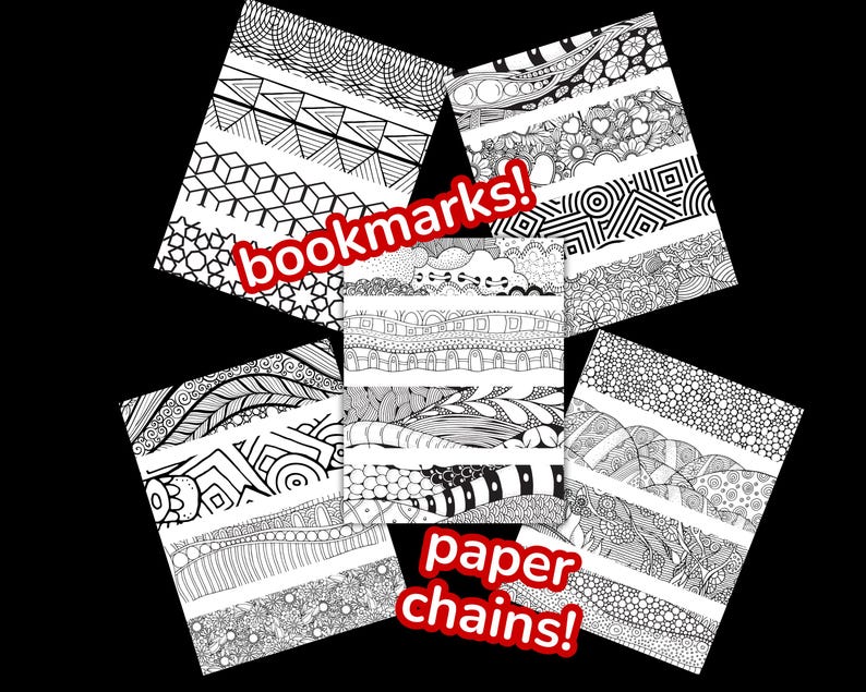 Color A Bookmark Instant Download, Print & Color Bookmarks For Kids, Printable Bookmarks for Book Club, Library Bookmarks, Reading Activity image 2