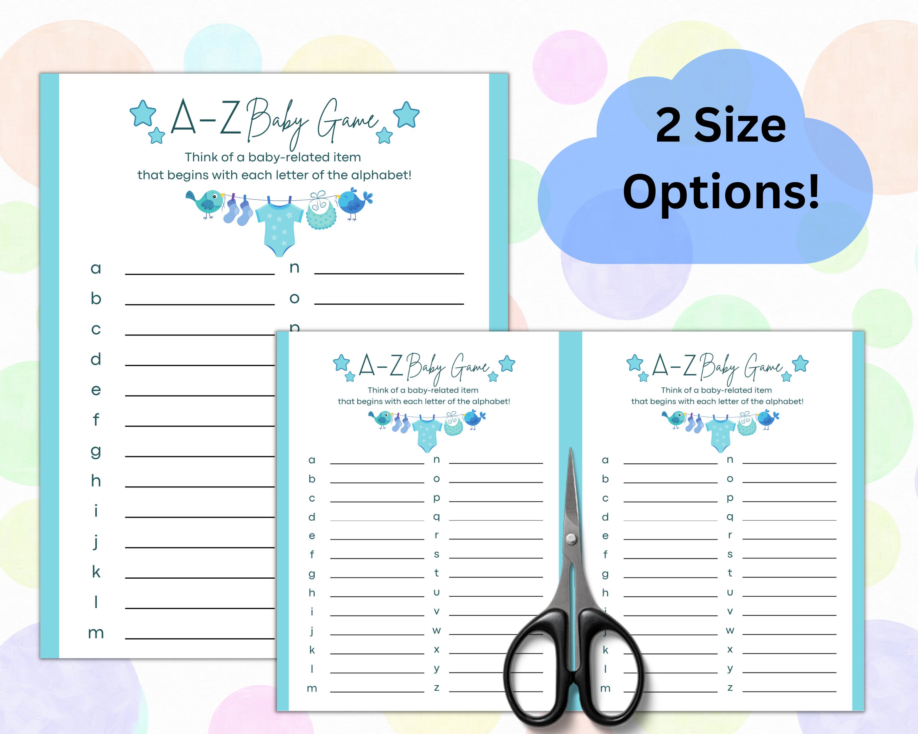 Boy Baby Shower Printable Game Bundle, Blue Baby Shower Games, Baby ...
