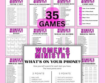 Women's Ministry Printable Games Instant Download, Bible Study Games For Church, Fellowship Activities for Adults & Kids, Retreat Games