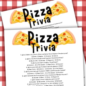 Pizza Trivia Game Instant Download, Printable Pizza Party Quiz, Pizza Game For Kids, Pizza Night, Fundraiser, Trivia Night, Work Party Game