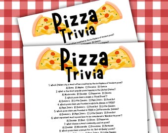 Pizza Trivia Game Instant Download, Printable Pizza Party Quiz, Pizza Game For Kids, Pizza Night, Fundraiser, Trivia Night, Work Party Game