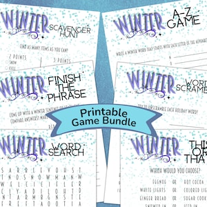 Printable Winter Games for Kids and Adults, Winter Family Activity, Winter Games, Winter Quiz, Winter Trivia, Winter This or That, Classroom