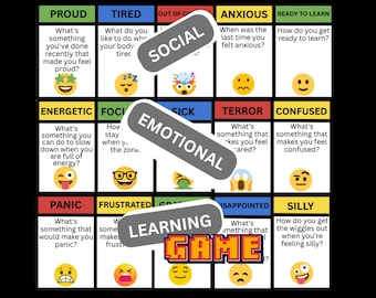 Social Emotional Learning SEL Board Game For Kids Instant Download, Feelings Game For Kids, Counseling Emotions Board Game, Therapy Activity