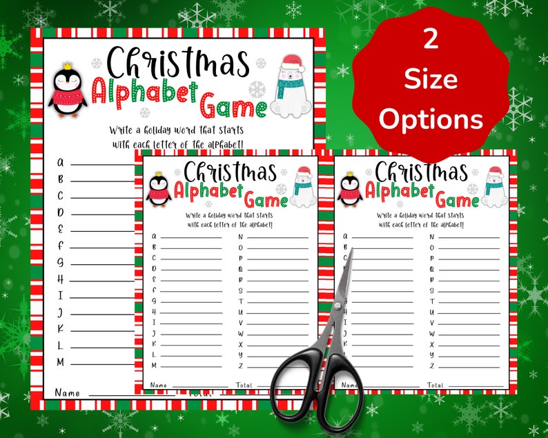 Christmas Alphabet Game, Christmas Games for Kids & Adults, Holiday