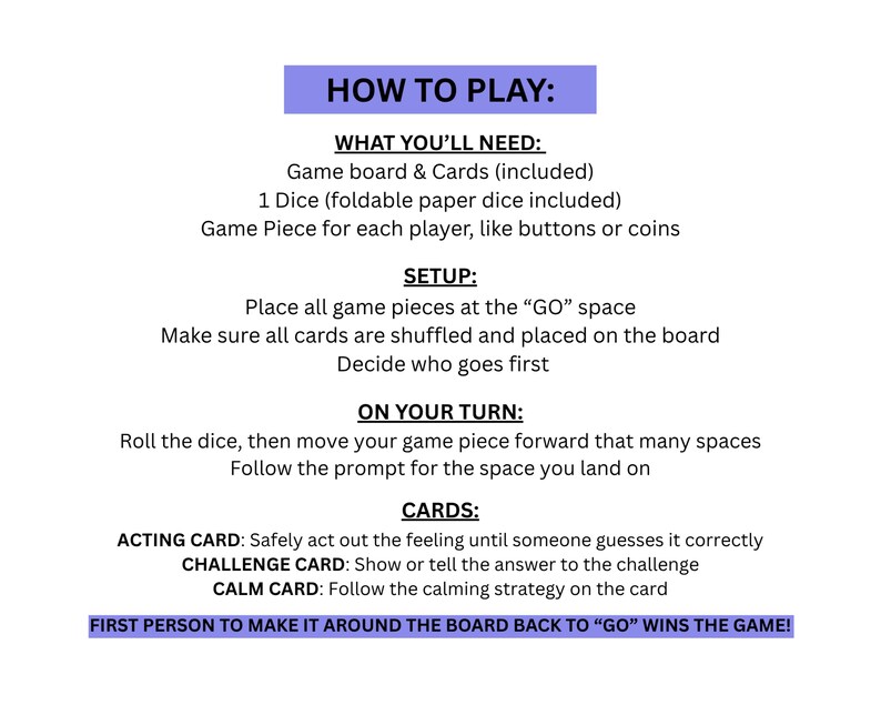Social Emotional Learning SEL Board Game for Kids Instant Download ...