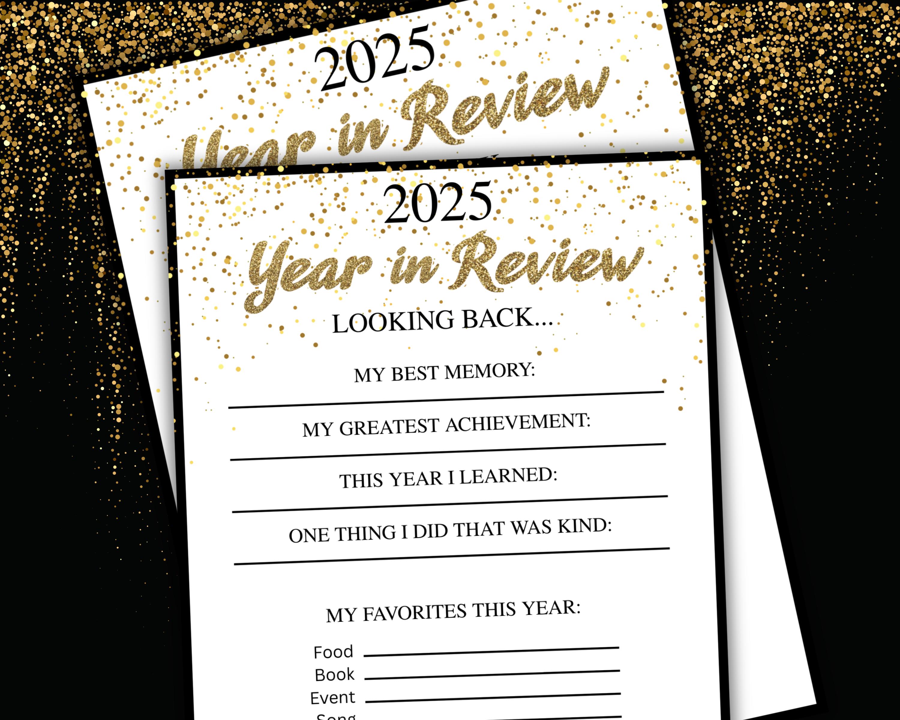 2025 Year in Review Instant Download, Printable New Year's Eve Family ...