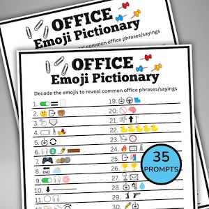Office Team Building Emoji Pictionary Game, Printable Office Party Game, Team Group Game for Employees, Staff Work Activity, IceBreaker Game