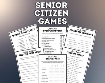 Senior Games Bundle Instant Download, Printable Games For Old People, Retirement Party Games, Games For Elderly, Nursing Home Activity, PDF