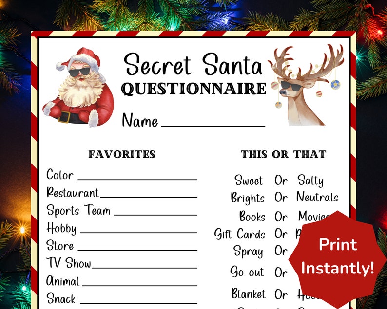 secret-santa-questionnaire-secret-santa-survey-gift-exchange-etsy