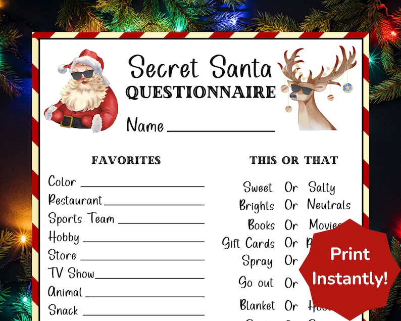 secret-santa-questionnaire-secret-santa-survey-gift-exchange-etsy