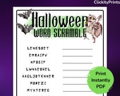 Halloween Party Game, Printable Game, Family Game, Kids Activity, Word Game, Printable Halloween game, Halloween Party, Scary Games, Instant