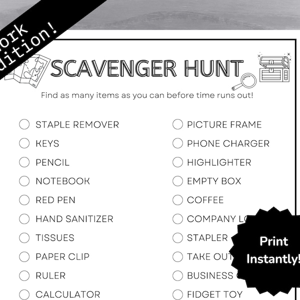 Workplace Scavenger Hunt Etsy